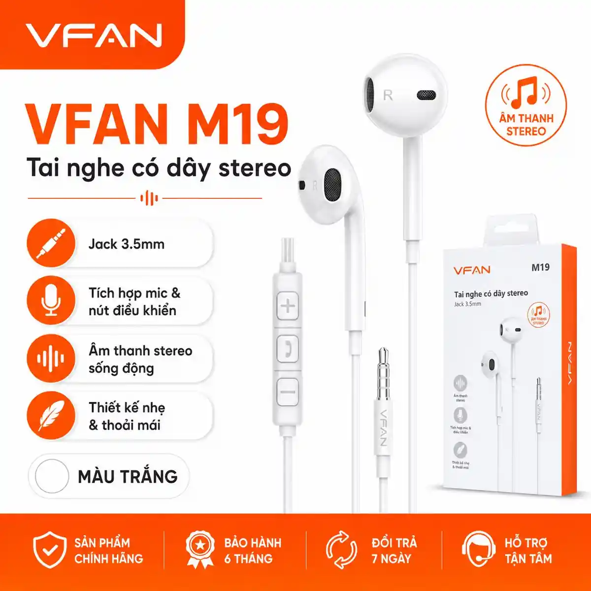 Tai nghe có dây VFAN M19 - ảnh sản phẩm 1