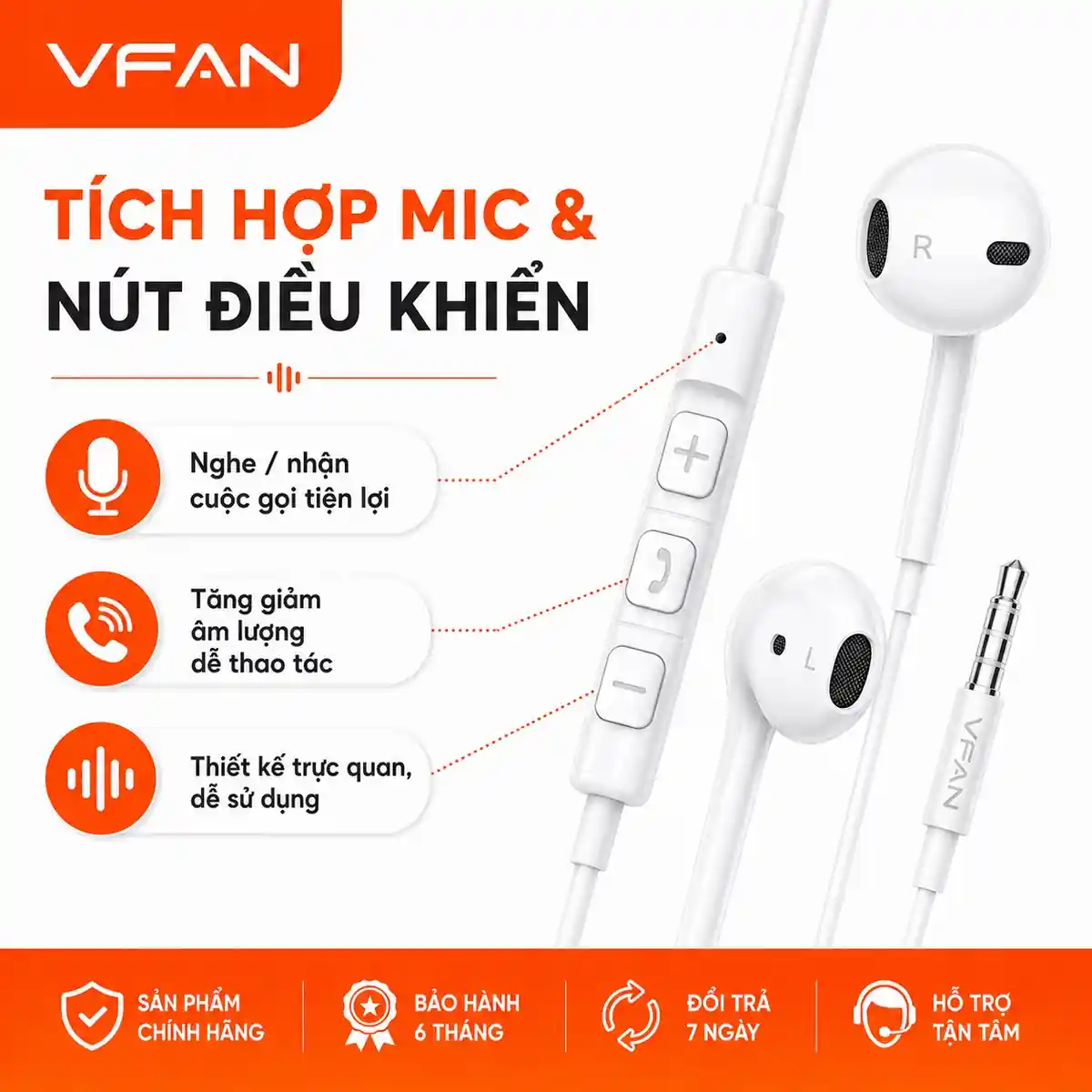 Tai nghe có dây VFAN M19 - ảnh sản phẩm 3