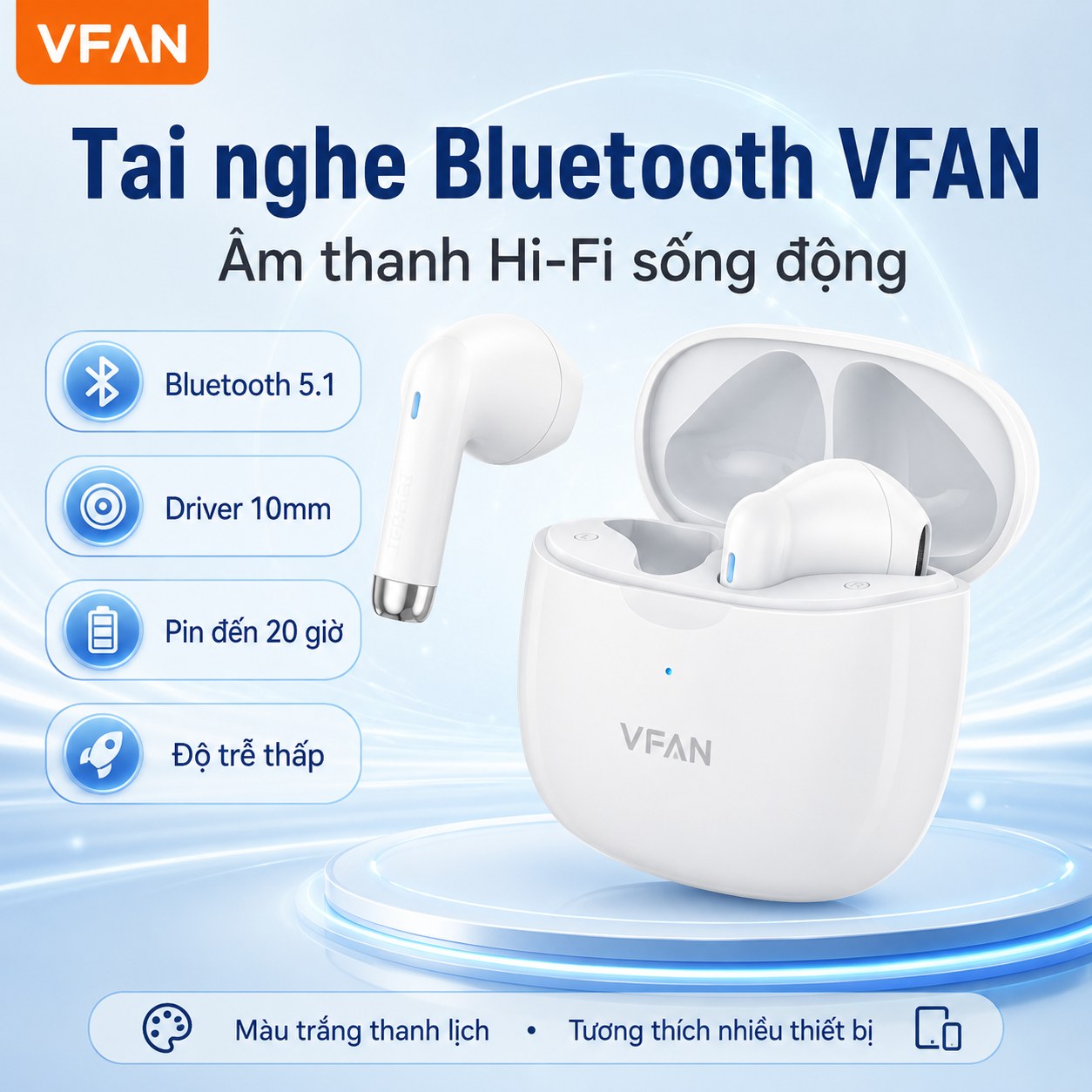 Tai nghe Bluetooth VFAN T06 hình ảnh sản phẩm